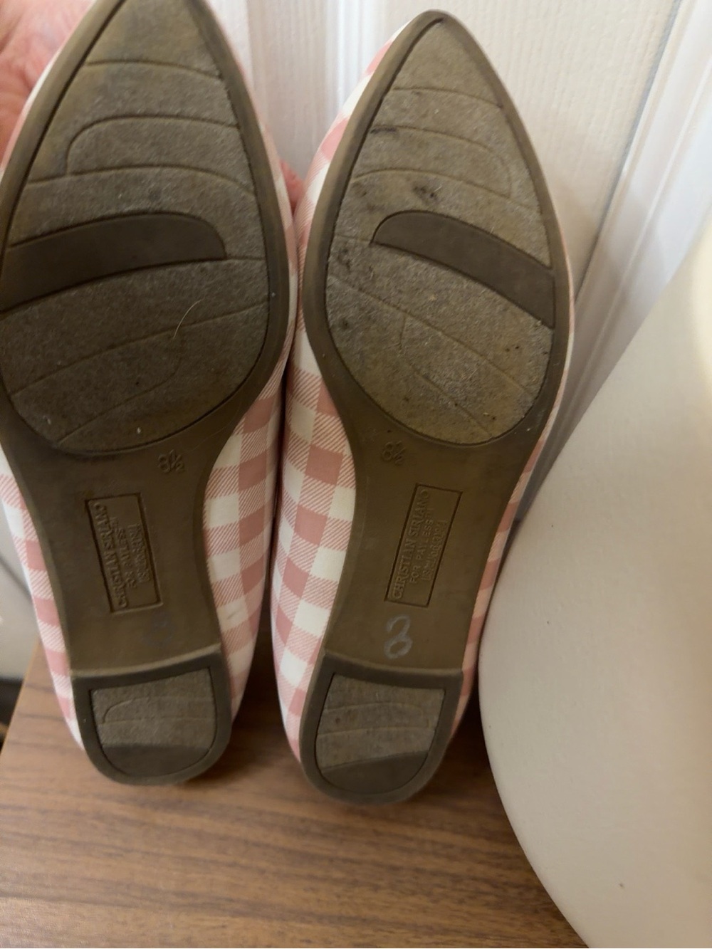 Christian Siriano for Payless Pink Gingham Pointed Toe Ballet Flats 8.5 - Picture 8 of 8